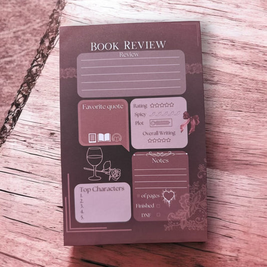 Contemporary Romance Book Review Notepad