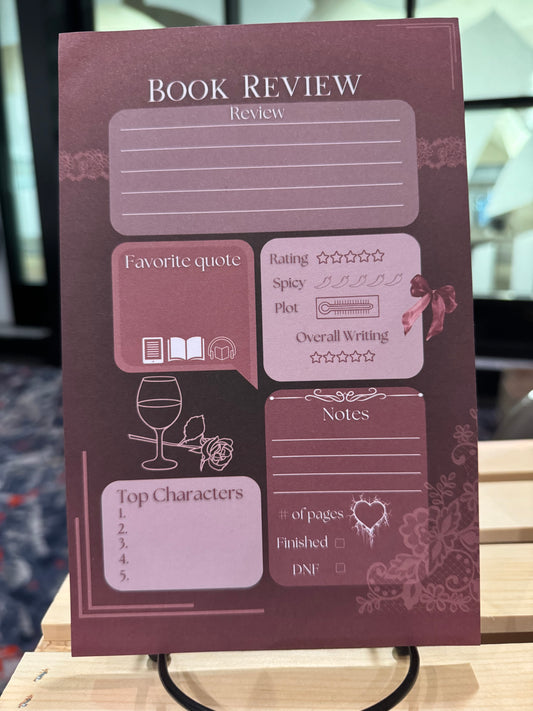 Contemporary Romance Book Review Notepad