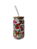 Bookish Christmas Glass Cup