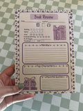 Purple book review notepad